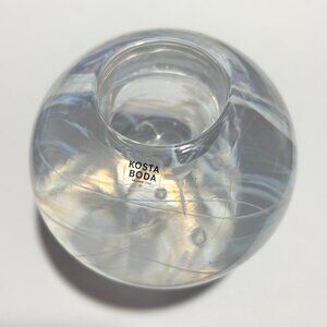 KOSTA BODA HAND BLOWN SOLID CRYSTAL VOTIVE CANDLE HOLDER FROM SWEDEN